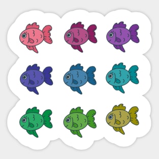 Cute colorful goldfish collection Sticker